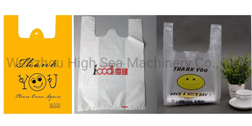 Decomposable Compostable T-Shirt Bags Fruit Vegetable Supermarket Shopping Bags Making Machine